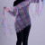 Платок Пуховый платок ручной работы палантин ажурный, "Радуга", косичка (белоб розово голубой) 200 х 60