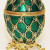 Копия Фаберже JD0725A-4+JD0767-4 Яйцо пасхальное с каретой, среднее, зеленое