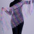 Платок Пуховый платок ручной работы палантин ажурный, "Радуга", косичка (белоб розово голубой) 200 х 60
