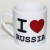 Кружка 061-SM1-SR фарфоровая, "I LOVE RUSSIA"