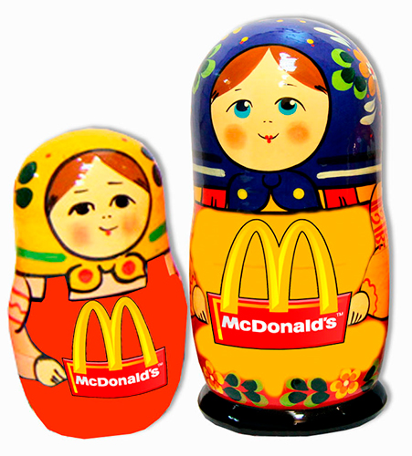 Матрешка на заказ с логотипом Макдональдс
