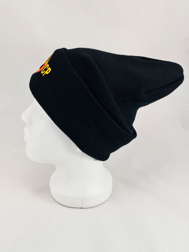 Головной убор шапка шерстяная Герб СССР, вышивка, черная
