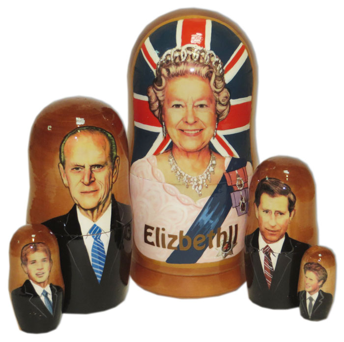 Матрешка политические лидеры Английская Королева Елизавета 2.