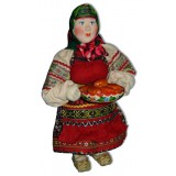 Кукла авторская Галины Масленниковой А2-14 Баба с блюдом