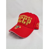 Головной убор Бейсболка Герб СССР, красная