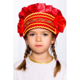 Русский народный костюм НАС, Кокошник &quot;Настенька&quot; красный