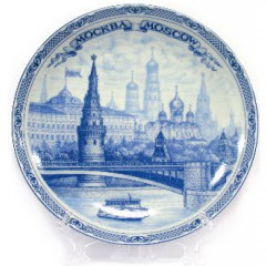 Тарелка 20-7-17 фарфоровая с син. рис. D20 "Москва. Панорама"
