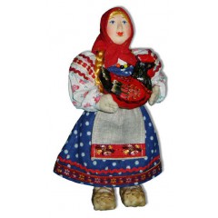Кукла авторская Галина Масленникова А2-8-1 Девочка с курицей