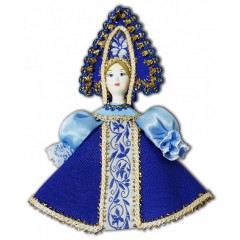 Кукла малая синеголубой наряд, аф46, елочная игрушка