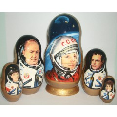 Матрешка 5 мест Гагарин, космонавты