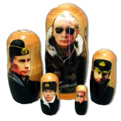Матрешка политические лидеры Путин В.В. в военнной форме, 5 мест