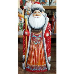 Новый Год и Рождество резная деревянная игрушка Дед Мороз большой 29