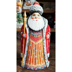 Новый Год и Рождество резная деревянная игрушка Дед Мороз, 22 простой