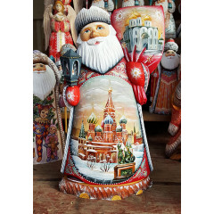 Новый Год и Рождество резная деревянная игрушка Дед Мороз, миниатюра Москва, 33
