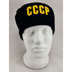 Головной убор шапка шерстяная СССР, вышивка, черная