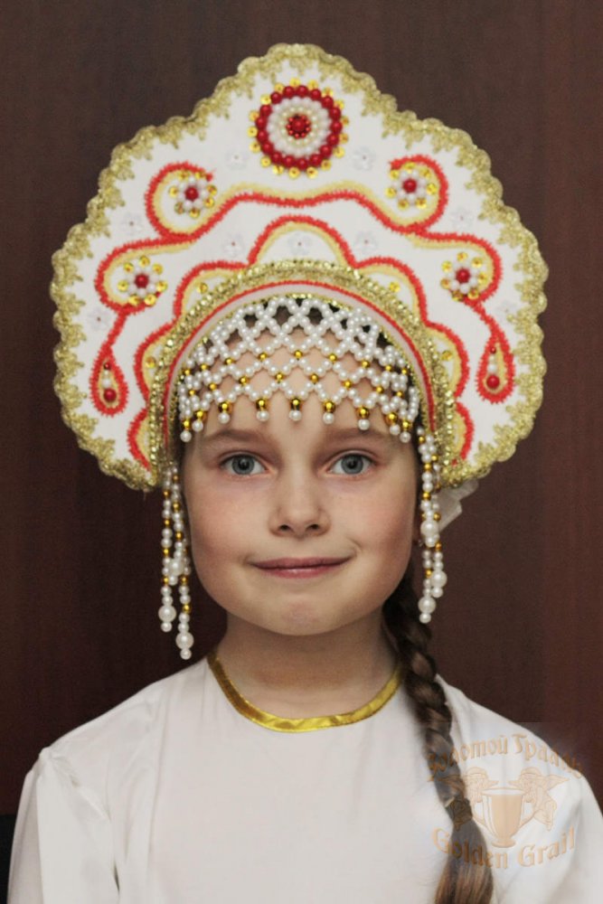 Русский народный костюм КОКОШНИКИ Кокошник Лариса ЛАР-03-11-02, 12,5 см
